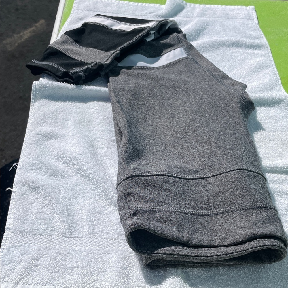 Reebok Gray and Black Leggings